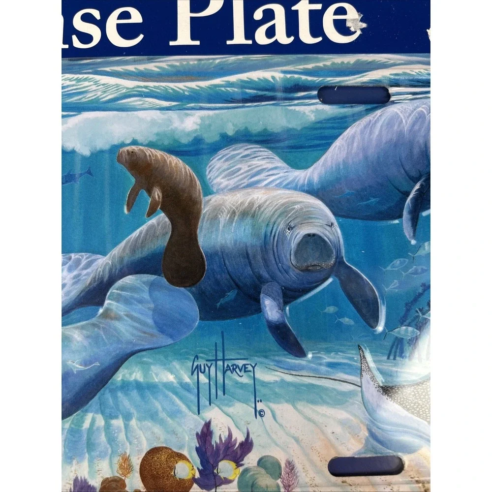 Guy Harvey License Plate Manatees‎ & Stingray New